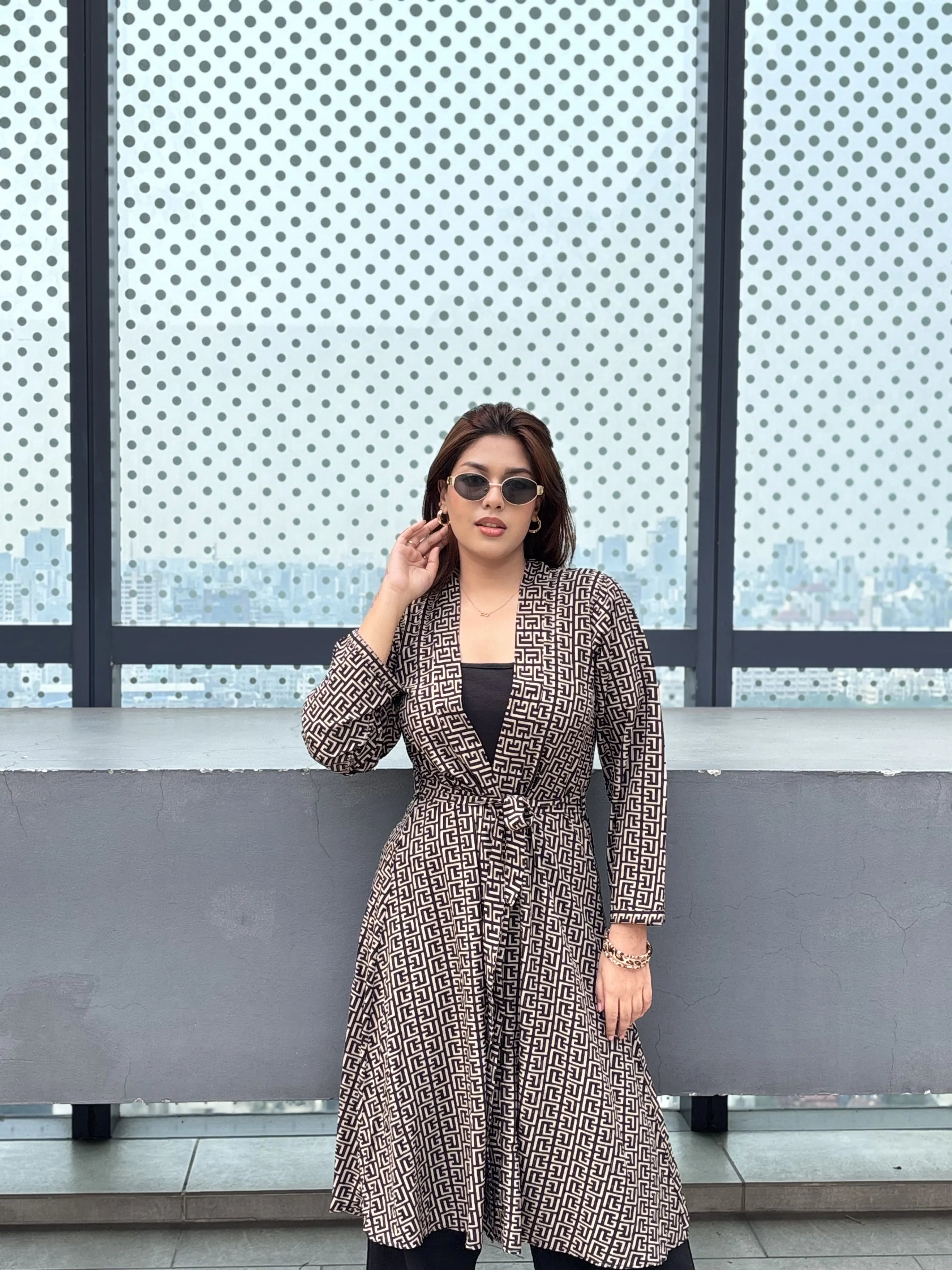 Premium Long Shrug for Women In Beige Colour || Trendy Buzz