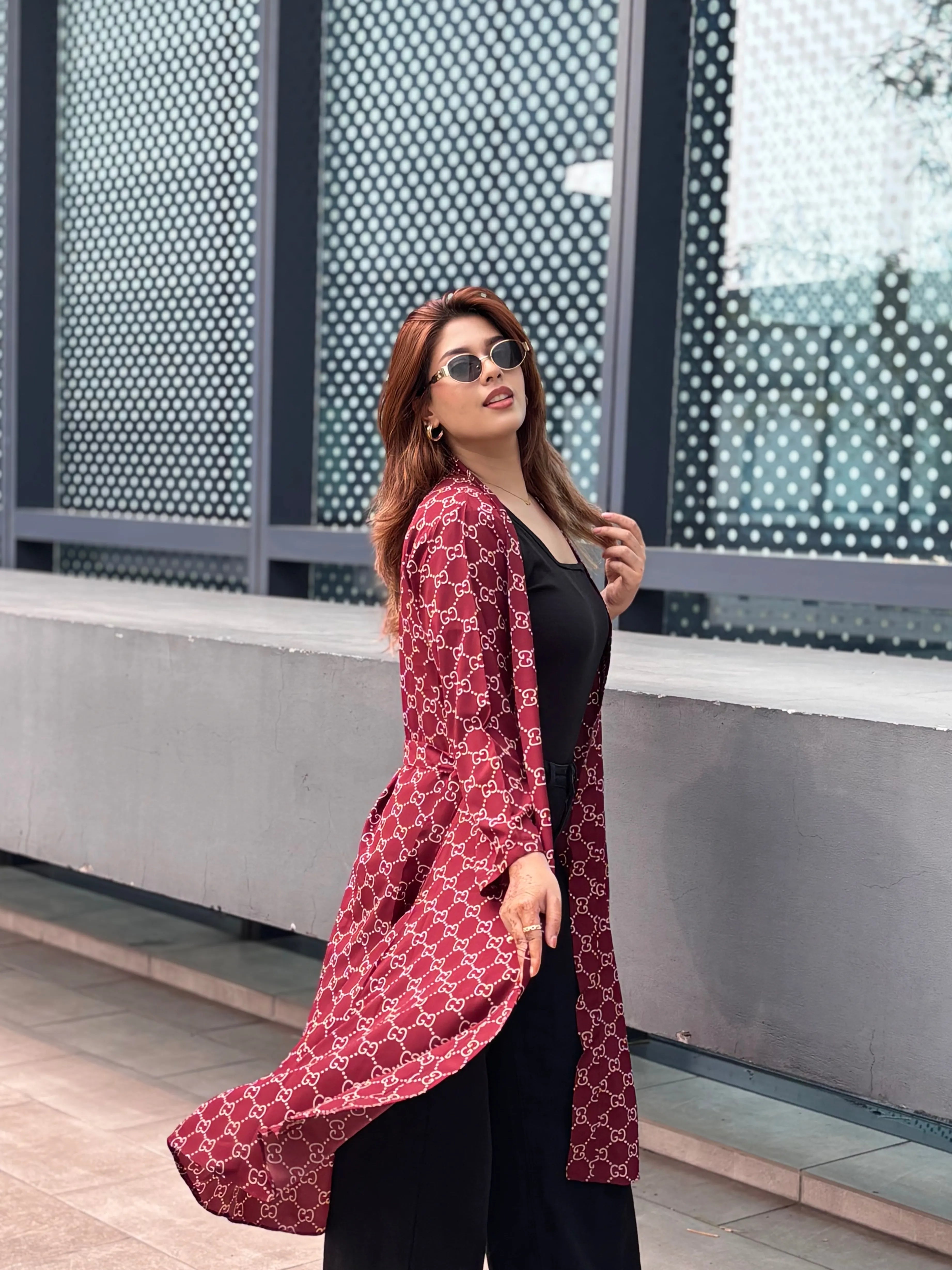 Premium Long Shrug for Women Red Colour || Trendy Buzz