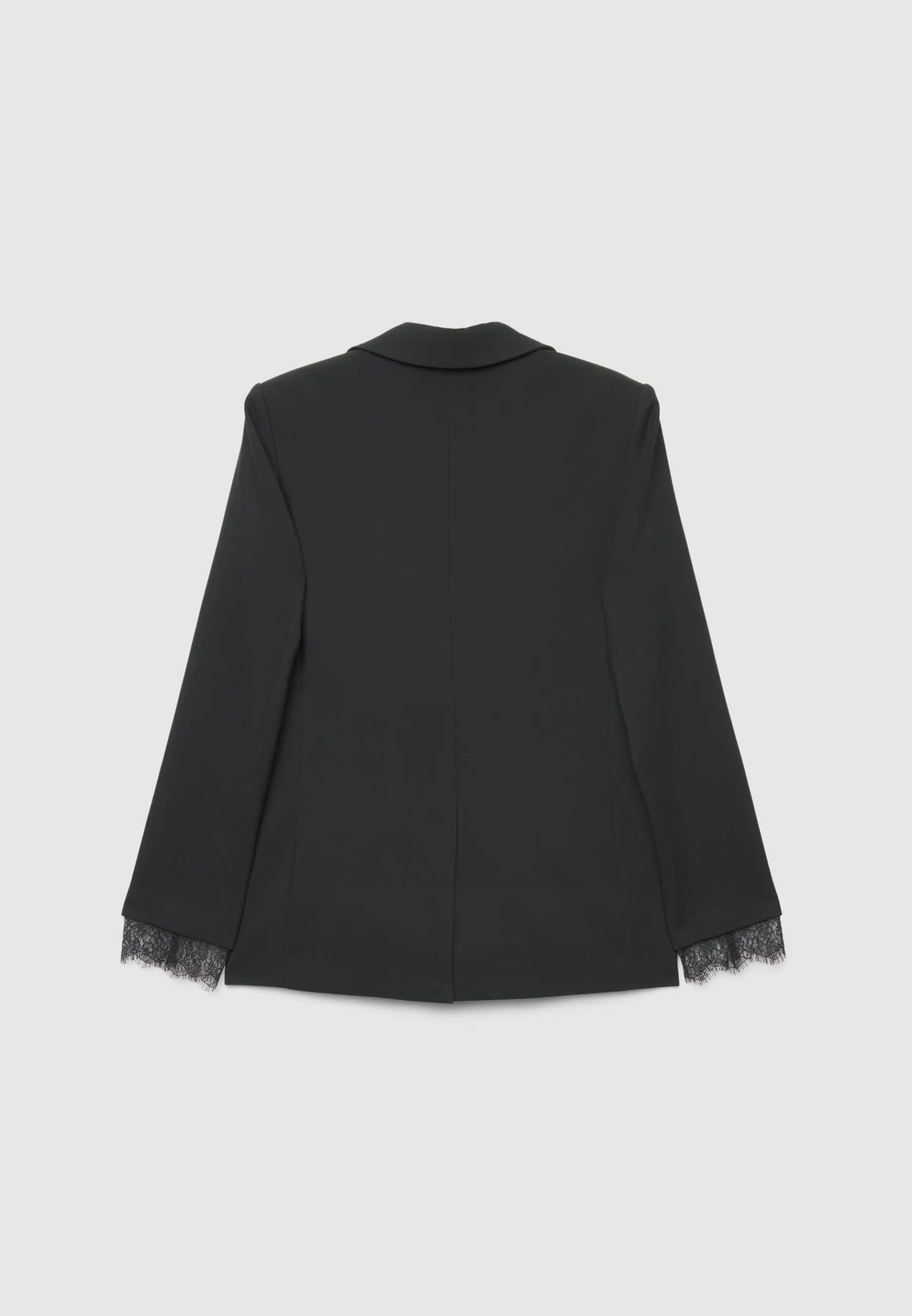 Premium black blazer with lace-attached sleeves for women. Trendy Buzz BD.