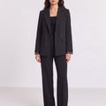 Premium black blazer with lace-attached sleeves for women. Trendy Buzz BD.