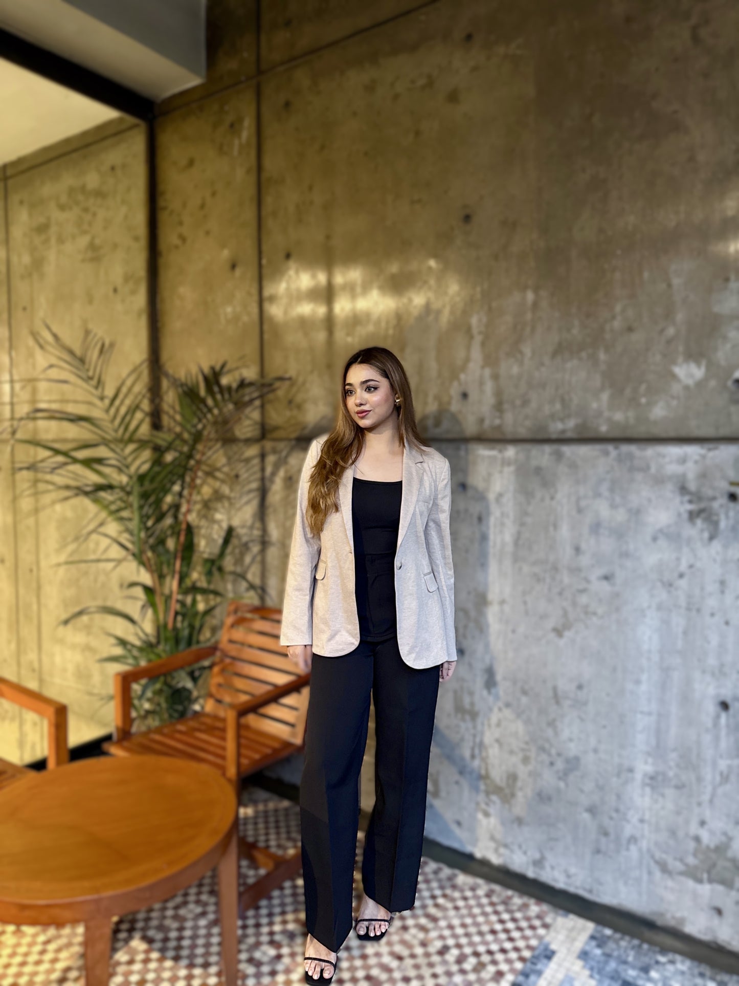 Semi-Fit Beige Formal Blazer for Women | Women’s Blazer | TrendyBuzz Bangladesh