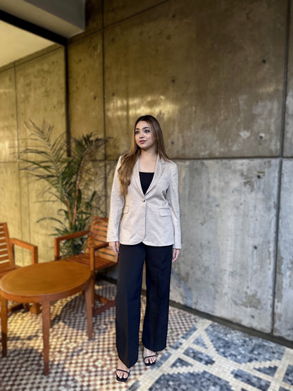 Semi-Fit Beige Formal Blazer for Women | Women’s Blazer | TrendyBuzz Bangladesh