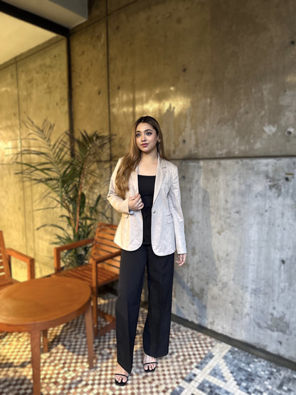 Semi-Fit Beige Formal Blazer for Women | Women’s Blazer | TrendyBuzz Bangladesh