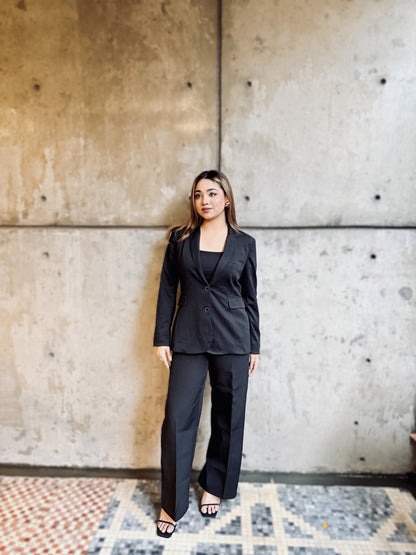 Semi-Fit Black Formal Blazer for Women | Women’s Black Blazer | TrendyBuzz Bangladesh