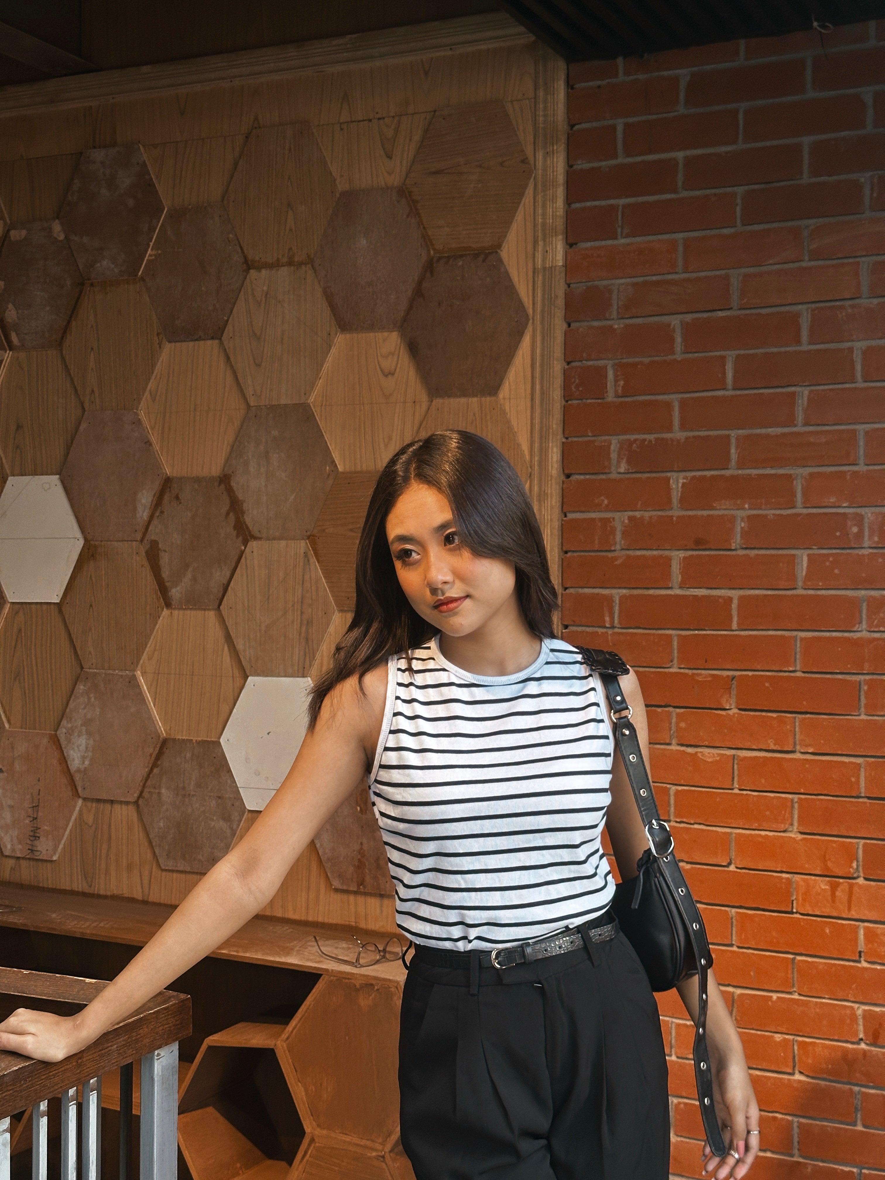 Ladies Tank Top – Stylish Sleeveless Casual Wear || Black & White Stripe