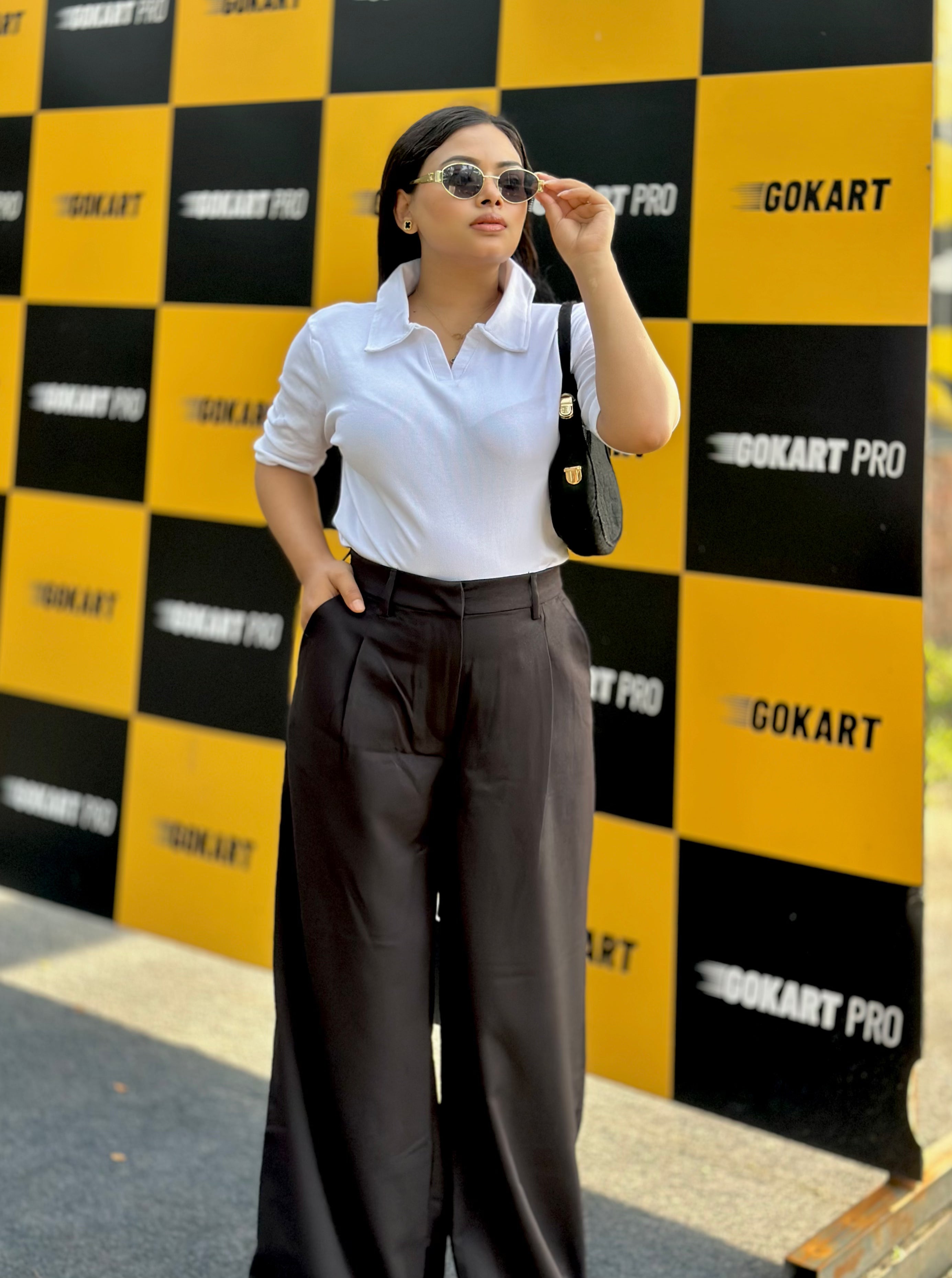 Ladies Wide Leg Loose Fit Formal Pant – Elegant Office & Business Wear | ( Black )