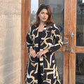 Earthline Black Printed Long Shrug – Premium Abstract Statement Layer for Women that can be used for Vacation days,Office busy days or Uni Fits in BD. Long Shrug that Defines your beauty. Trendy Buzz.