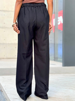 Premium Signature Straight Cut Wide Leg Formal Pant in Black for Women